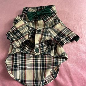 Adorable boutique plaid dog shirt